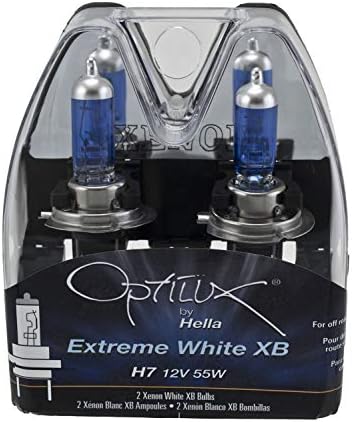 HELLA H71071362 Optilux XB Series H7 Xenon White Halogen Bulbs, 12V, 55W, 2 Pack
