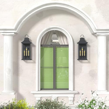 Dusk to Dawn Outdoor Wall Light, Black, 25.3" Exerior Lamp
