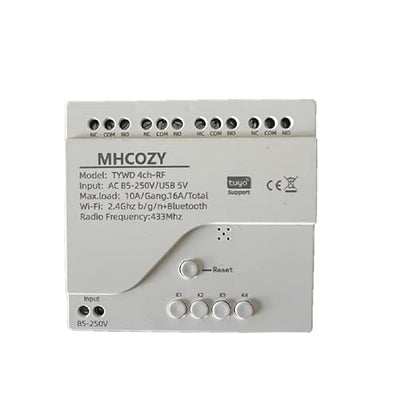 4 Channel USB 5V AC 85-250V Smart WiFi Wireless Dry Contact Relay Switch Module,Tuya Smart Life app Remote Control,Compatible with Alexa Google Home
