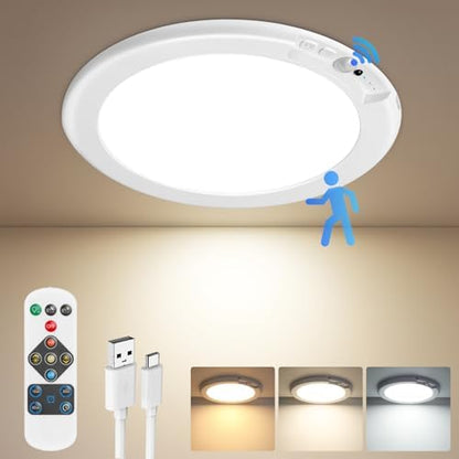 Rechargeable Motion Sensor Ceiling Light, Battery Operated Closet Light