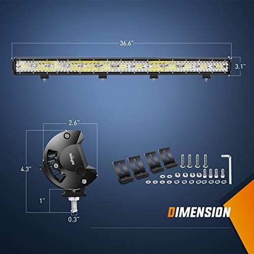Nilight LED Light Bar 37Inch 780W Triple Row Flood Spot Combo 78000LM Driving Work Light Off-Road Lighting for Trucks Pickup Car Golf Cart SUV ATV UTV 4x4 Van Camper Boat
