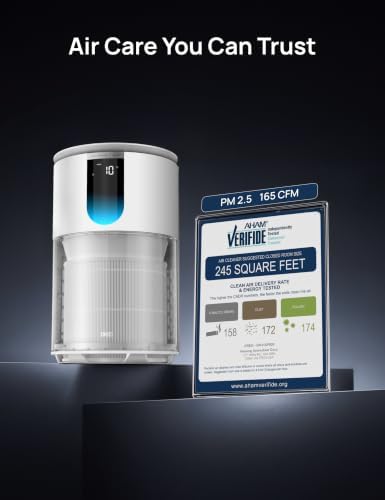 DREO Air Purifiers for Home, 539 Series HEPA Air Cleaner Up to 1176 Sq. Ft, PM2.5 Air Quality Sensor, Quiet, Auto/Turbo/Sleep Modes for Bedroom, DR-HAP009 (Snow White)