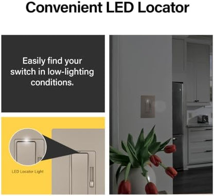 Legrand Radiant 450W LED Dimmer Light Switch 3-Way with Wall Plate Nickel