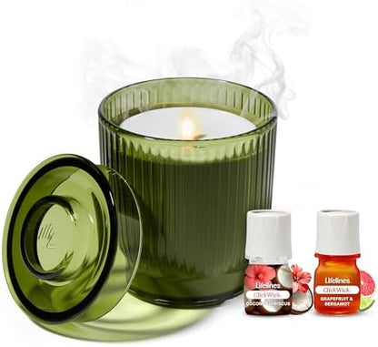 Lifelines Flameless Candle Diffuser with 2 Clickwick Essential Oil Blends