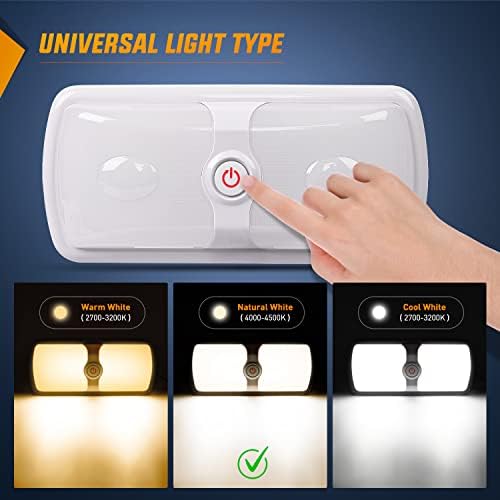 Nilight 2pcs RV Interior Lights 12V-24V LED Ceiling Light Fixture