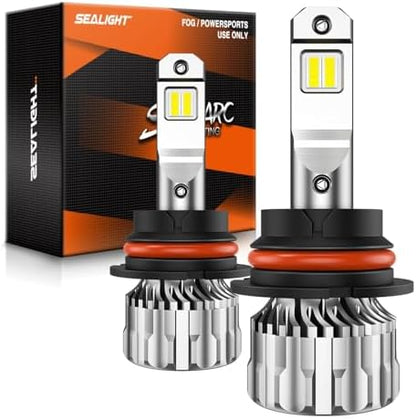 SEALIGHT 9007 Bulb, 70,000LM Super Brighter Bulbs, 7,0000H Lifespan Fog Bulbs with 15000RPM Cooling Fan, IP68 Waterproof, Pack of 2