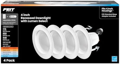 Feit Electric 4 in LED Recessed Downlight - 5CCT, Dimmable - 4 Pack