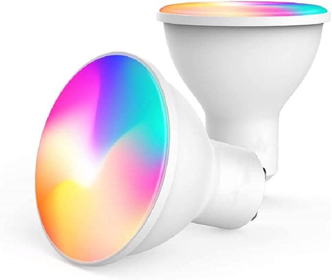 GU10 WiFi Smart Dimmable RGBCW LED Light Bulbs Works with Apple Homekit Siri Voice Control Compatible with Alexa Google Assistant