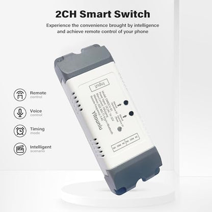 EWeLink 2CH WiFi Relay DC7-32V Inching Self Lock Garage Door Controller