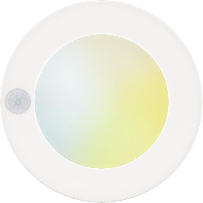 4 Inch Field Selectable 5CCT LED Motion Sensor Ceiling Light, 120V Wired Closet Light, 10 Watts, 600Lm, CRI80+, Non-dimmable, ETL Certified, Wet Location, Round/White, 1 Pack