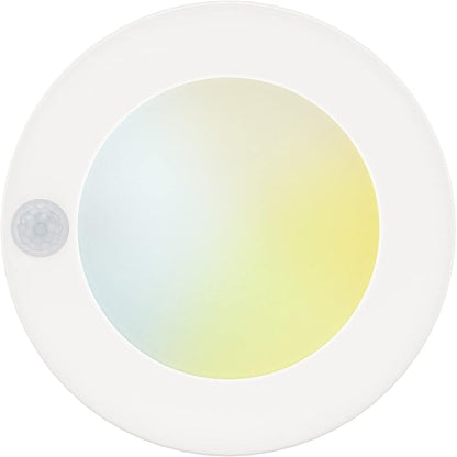 4 Inch Field Selectable 5CCT LED Motion Sensor Ceiling Light, 120V Wired Closet Light, 10 Watts, 600Lm, CRI80+, Non-dimmable, ETL Certified, Wet Location, Round/White, 1 Pack