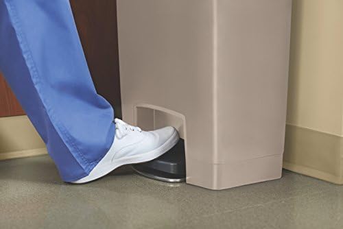 Rubbermaid Commercial Products STREAMLINE Plastic Front Step Step-On-Trash/Garbage Can/Bin, 24 GAL, Red, for Doctor's Office/Hospitals/Healthcare