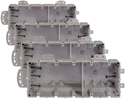 Southwire MSBMMT5G Multi Mount Device Box with Depth Adjustable; Heavy Duty 42lb ; Gray, 5 Gang (Pack of 4)