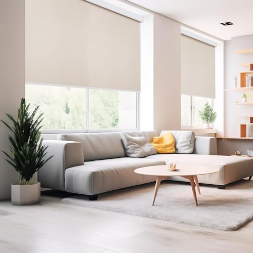 ZSHINE Motorized Blackout Roller Shades Remote Control Rechargeable(82006D)