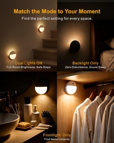 YUNLEX Toilet Light Motion Sensor, Battery Operated Night Light Indoor