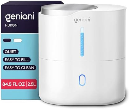 Top Fill Humidifier with Essential Oil Diffuser 2.5L for Home, Baby, Bedroom, Large Room & Indoor Plants, Small Cool Mist Air Humidifiers for Baby, Ultrasonic Quiet, Night Light (White)