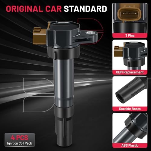BDFHYK Ignition Coil Pack UF634 Compatible with Suzuki Swift 2013-2016 Grand Vitara 2009-2013 Kizashi SX4 2010-2013 SX4 Crossover 2012 1.2L 1.6L 2.0L 2.4L Suzuki Oem Coil Pack Coil for C1732 Set of 4