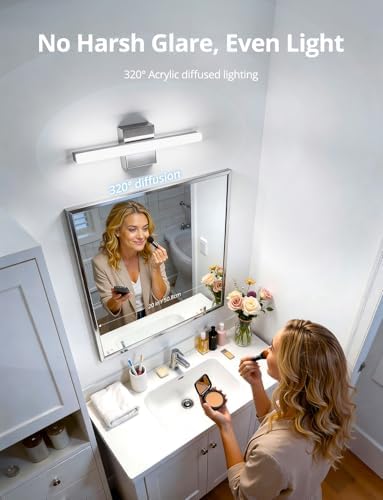 Combuh Modern Bathroom Light Fixtures Over Mirror, Vanity Lamp Bar Chrome