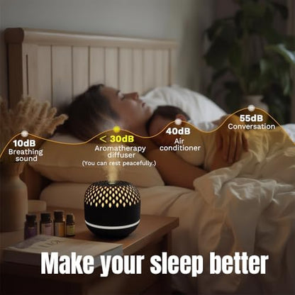 Openwork-Shaped Essential Oil Diffuser, with LED Night Light