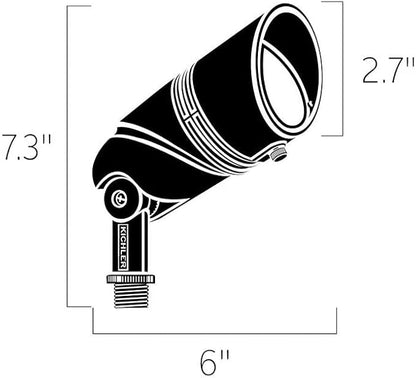 Kichler 16020BKT27 Transitional LED Landscape Accent from Landscape LED Collection in Black Finish, 6.00 inches