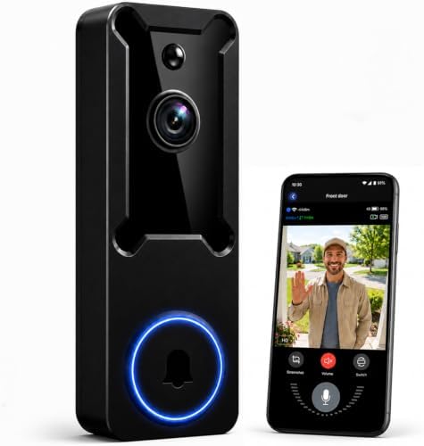 Wireless Home Security Camera, 1080P Battery Powered Video Doorbell Camera