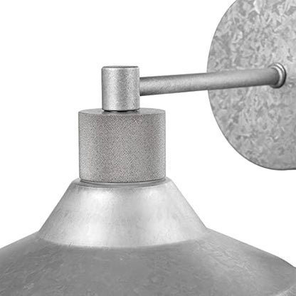 Globe Electric 1-Light Galvanized Metal Outdoor Indoor Wall Sconce with Textured Socket Detail