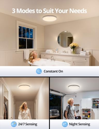 Combuh Wireless Shower Light Waterproof Battery Ceiling Lamp with Remote