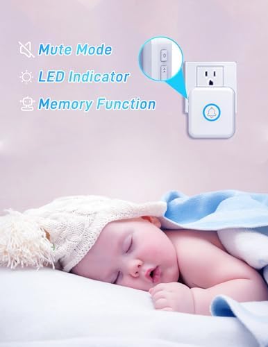 Wireless Doorbell 1000ft Range, Loud Waterproof Door Bell with 60 Melodies