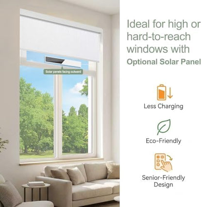 ZSHINE Motorized Blackout Roller Shades Remote Control Rechargeable(82006G)