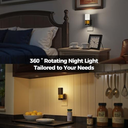Briignite Night Lights Plug into Wall 2 Pack Dimmable 3CCT Night Light