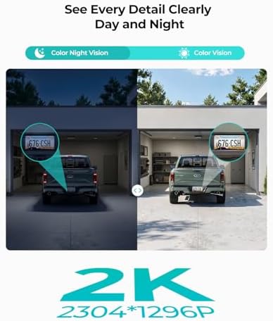 iMaihom LM Security Outdoor Cam with Motion-Activated, Color Night Vision, 2-Way Audio, Siren, 24/7 Recording, IP65, 5G/2.4G WiFi, Black