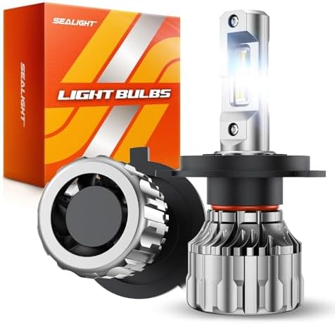 SEALIGHT S6 H4 Bulbs, 70000LM Super Bright H4 LED Bulbs, 70000+ Hours Lifespan, 15000RPM Efficient Cooling Fan, Plug and Play, Pack of 2