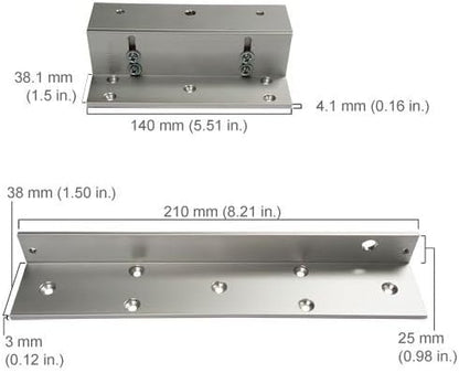Visionis FPC-5191 300lbs Indoor Electromagnetic Lock with 300 lbs L and Z Bracket for Inswinging Door Maglock