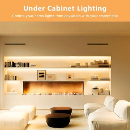 DAYBETTER Under Cabinet Lighting Kit,8 PCS White LED Strip Lights with APP