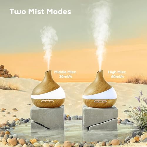 HJTHJT 500ML Essential Oil Diffuser for Home: 14 Color LED Humidifier