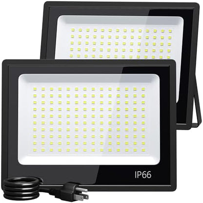 XXBSAZ 100W LED Flood Lights Outdoor, 12500LM Daylight 6500K, AC85-265V High Power Commercial Work Light, IP66 Waterproof Super Bright Security Stadium Lights for Parking Lots, Warehouses, Yard