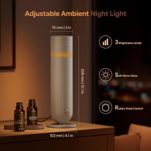 Airversa U1 Smart Tower Waterless Essential Oil Diffuser, Beige Gray