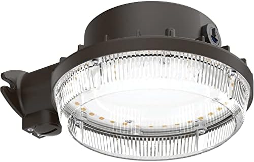 Lithonia Lighting BarnGuard LED Barn Light, Dusk to Dawn Outdoor Lighting, 4000K Cool White, Wall or Pole Mountable Yard Light Fixture, 120V, Aluminum, Dark Bronze