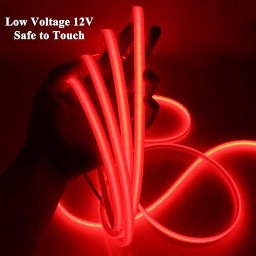 LEDENET COB LED Strip Lights Waterproof IP67 DC12V 16.4ft/5m 480LEDs/m Red