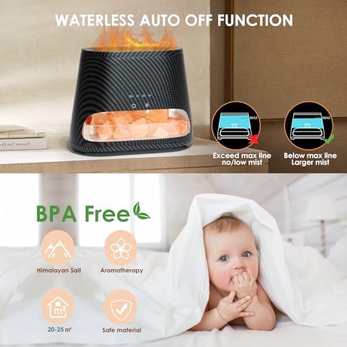 SALKING 2-in-1 Essential Oil Diffuser for Home,Himalayan Salt Lamp Diffuser