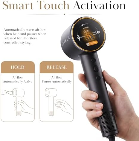 AI Technology Blow Dryer Diffuser, Smart Hair Dryers for Women, Hair Diffuser for Curly Hair, Diffuser Hair Dryer Hair Blow Dryer, Ionic Hair Dryer, 7 Mode with 4 Magnetic Attachments