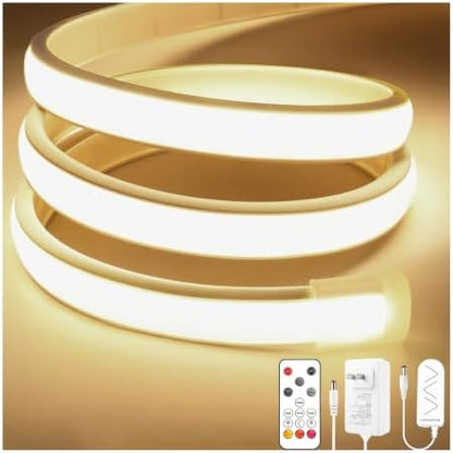 COB LED Strip Lights, Natural White Dimmable with Remote, 19.6ft