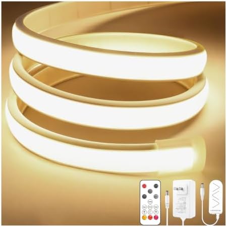 COB LED Strip Lights, Natural White Dimmable with Remote, 9.84ft