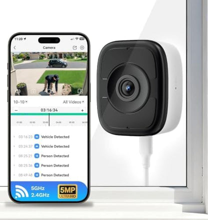 LongPlus 5MP 3K Safeview Window Security Camera WiFi 6 Window Camera