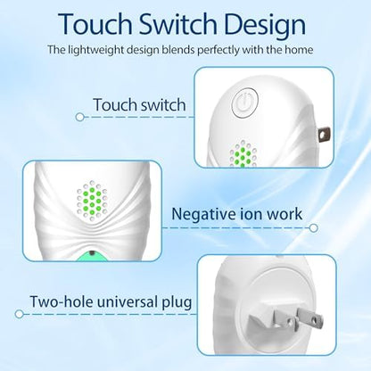Air Purifiers for Home (4-Pack),Plug-in Air Purifier with Negative Ion Technology, Quiet Odor Eliminator for Smoke, Pets, Kitchen, Bathroom, Dust, and More