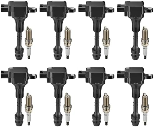 BDFHYK Ignition Coil UF510 and Spark Plug 6240 for Nissan TITAN 2004-2006