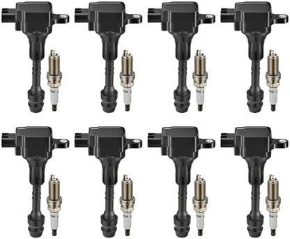 BDFHYK Ignition Coil UF510 and Spark Plug 6240 for Nissan TITAN 2004-2006