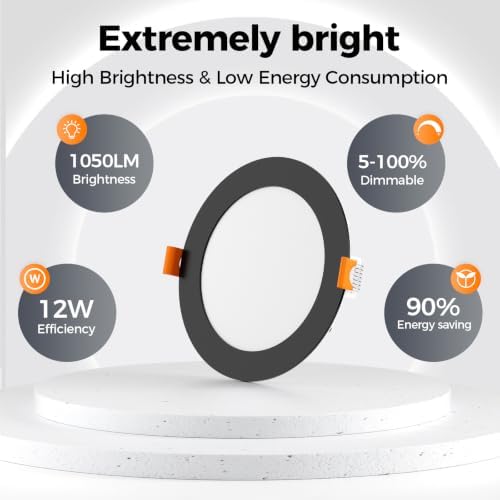 CHARKEE 24 Pack 6 Inch Ultra-Thin 5CCT LED Recessed Ceiling Light,Canless