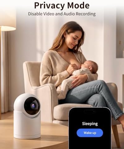 𝟐𝐊 Indoor Cameras for Home Security, for indoor Baby Pet Dog Cat Nanny
