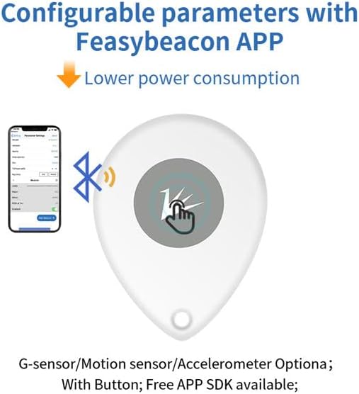 Feasycom FSC-BP108B Waterproof RSSI UUID URL UID TLM Eddystone BLE iBeacon 400m DA14531 Tracking Location Tag Smart Bluetooth Beacon with Replaceable Battery